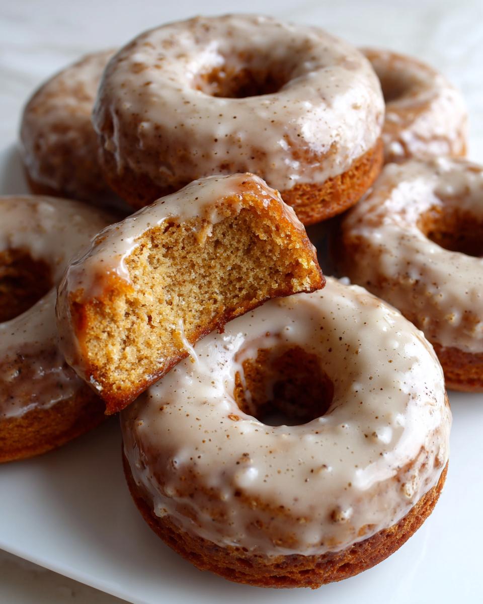 Pumpkin Spice Donuts with spiced maple glaze - detail 1