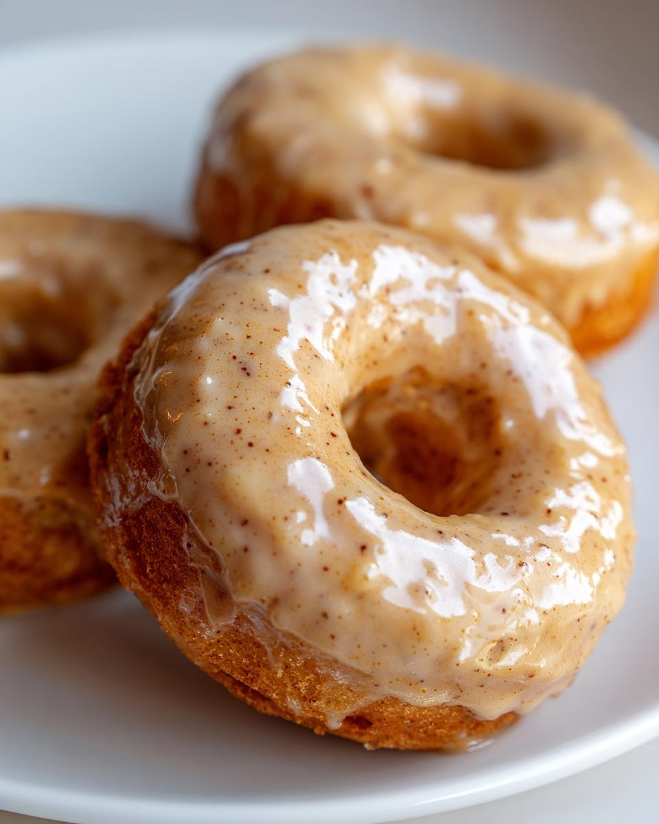 Pumpkin Spice Donuts with spiced maple glaze - detail 2