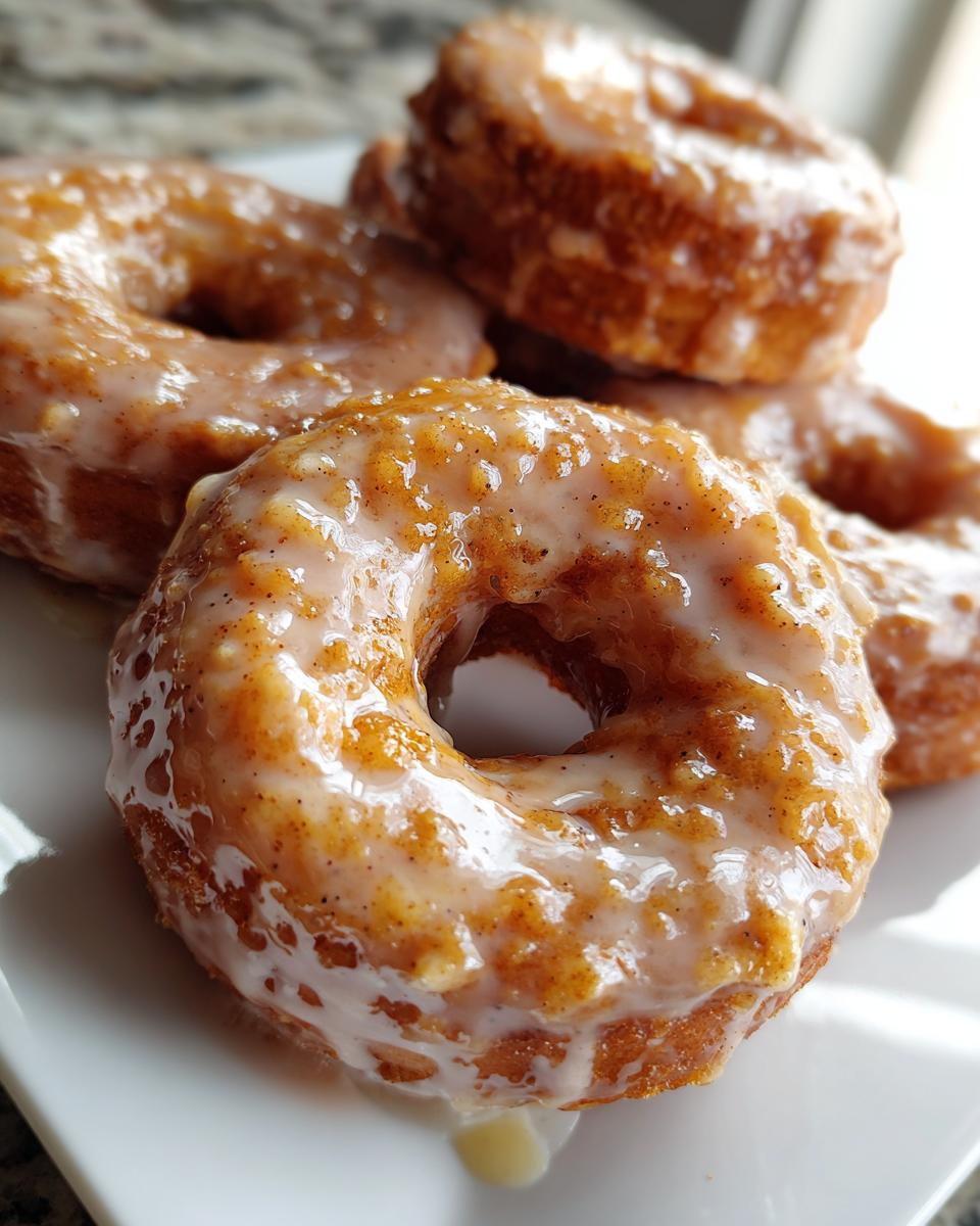 Pumpkin Spice Donuts with spiced maple glaze - detail 3