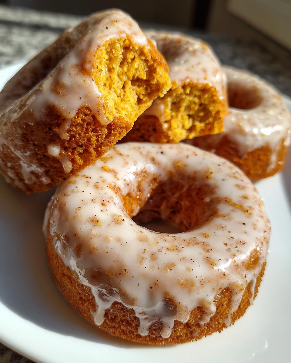 Pumpkin Spice Donuts with spiced maple glaze - detail 4