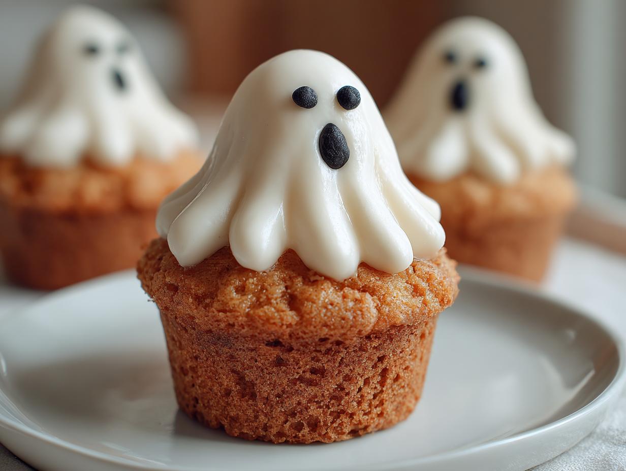 Pumpkin Spice Ghost Cupcakes