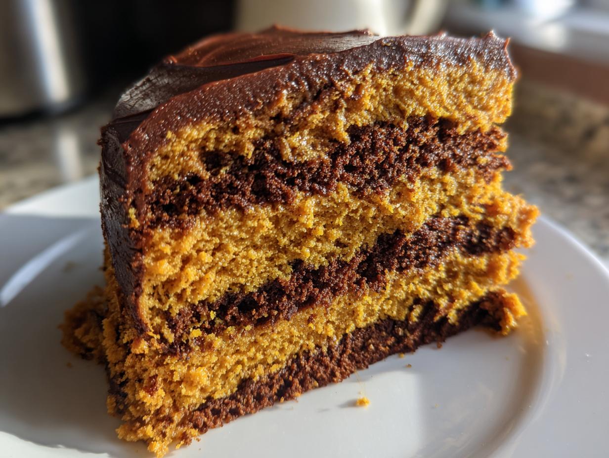 Pumpkin and Devil’s Food Layer Cake