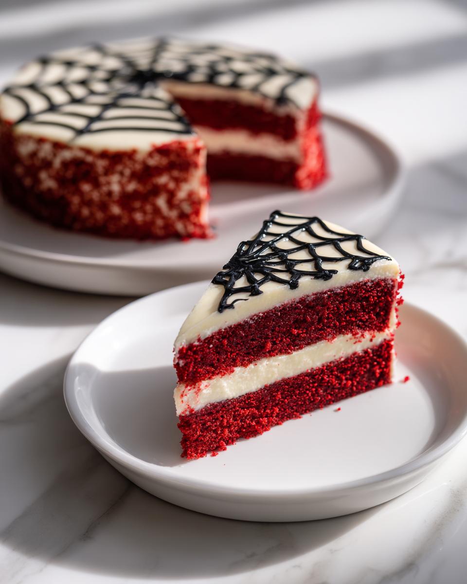 1 Amazing Red Velvet Spider Web Cake Recipe Perfect for Halloween 9 Red Velvet Spider Web Cake - detail 4