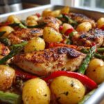 25-Minute Sheet Pan Lemon Garlic Chicken - Effortless Perfection 4 Sheet Pan Lemon Garlic Chicken