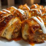 Spicy Buffalo Mummy Meatballs: 15-Minute Fiery Halloween Hit 8 Spicy Buffalo Mummy Meatballs