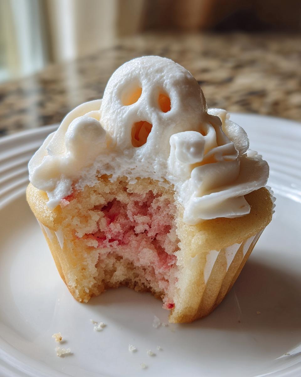 Strawberry Ghost Cupcakes - detail 2