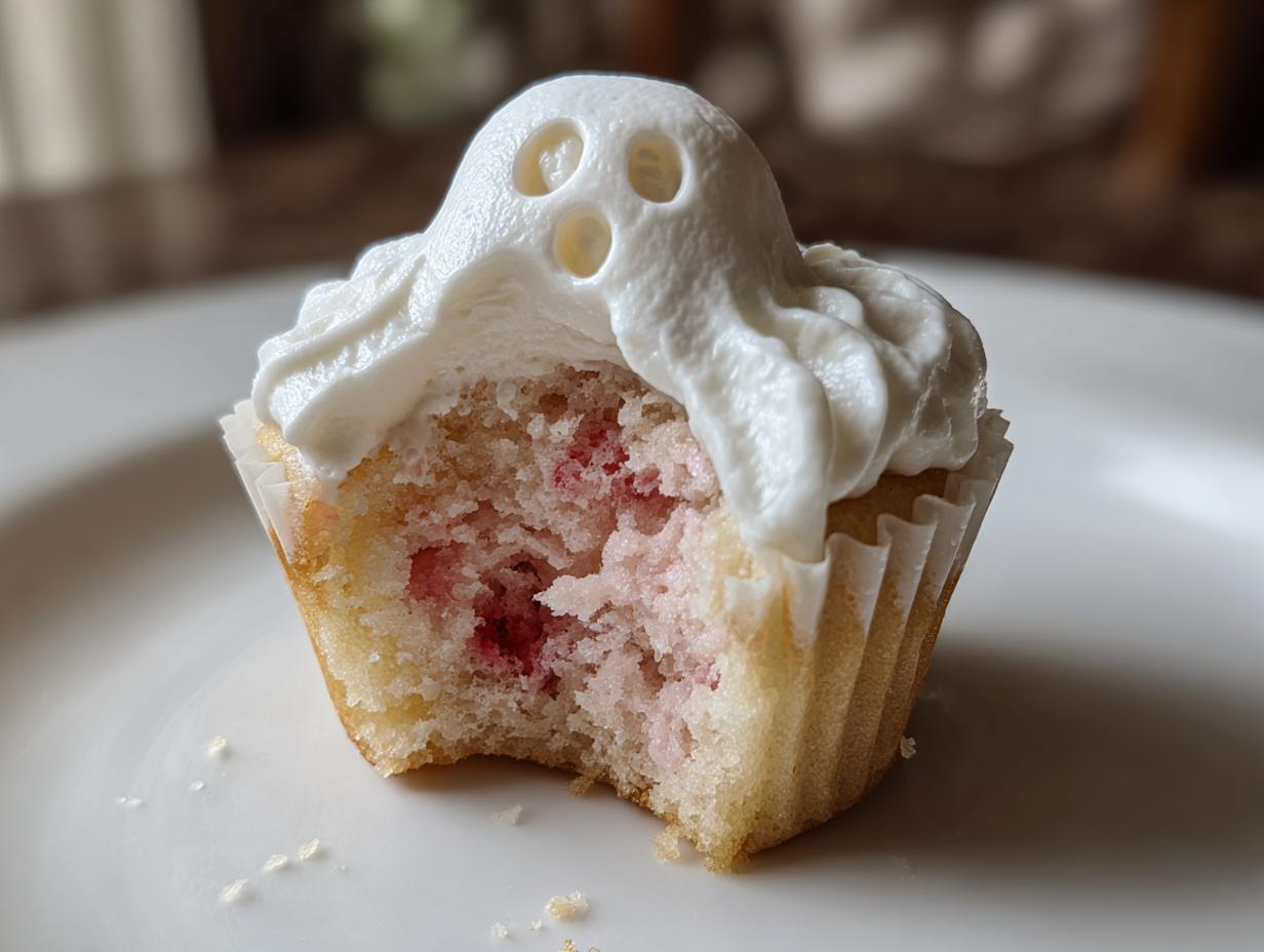 Strawberry Ghost Cupcakes