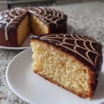 Spooky Vanilla Bean Spider Web Cake with Dark Glaze in 5 Steps 8 Vanilla Bean Spider Web Cake with Dark Glaze