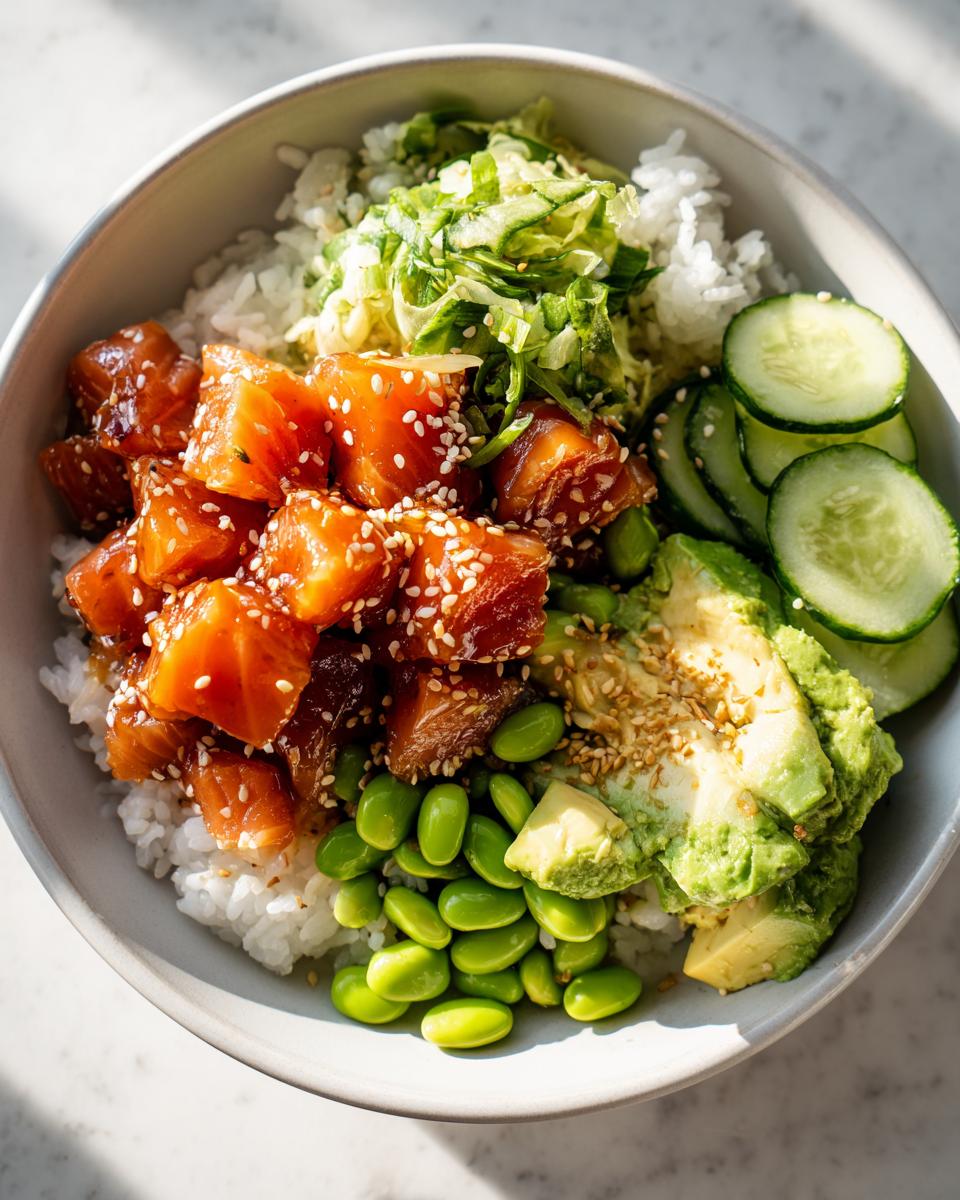 Irresistible Avocado and Salmon Poke Bowl in 30 Minutes 5 Avocado and Salmon Poke Bowl - detail 1