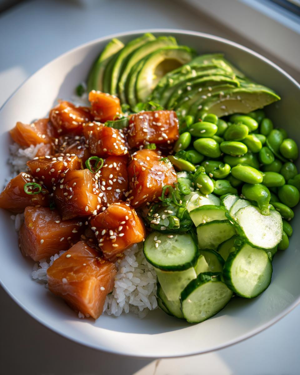 Irresistible Avocado and Salmon Poke Bowl in 30 Minutes 6 Avocado and Salmon Poke Bowl - detail 2