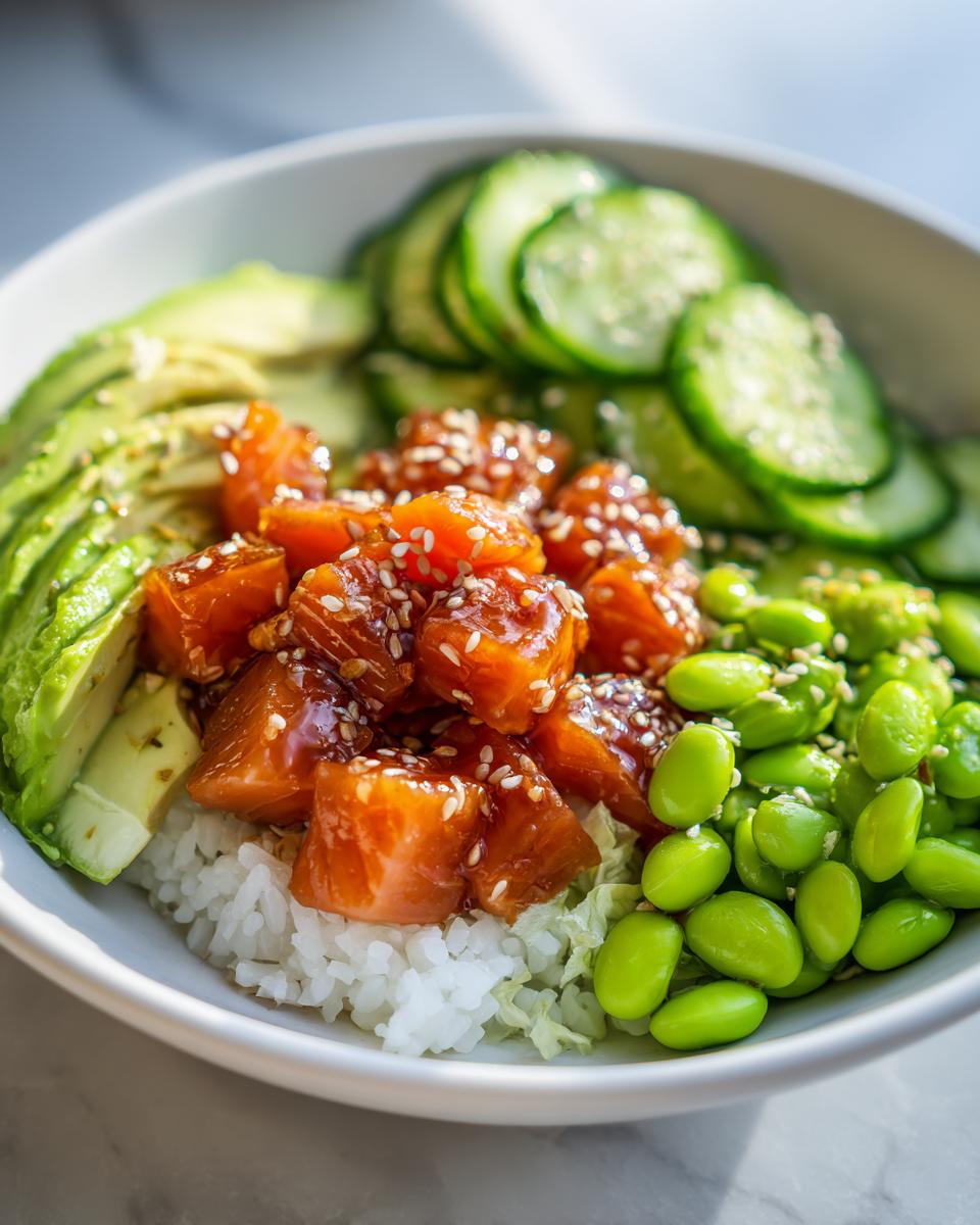 Irresistible Avocado and Salmon Poke Bowl in 30 Minutes 7 Avocado and Salmon Poke Bowl - detail 3