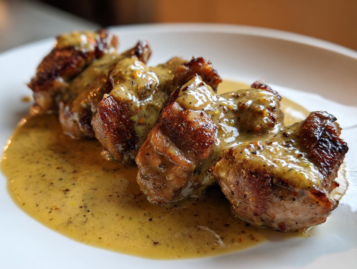 Braised Rabbit with Mustard Sauce