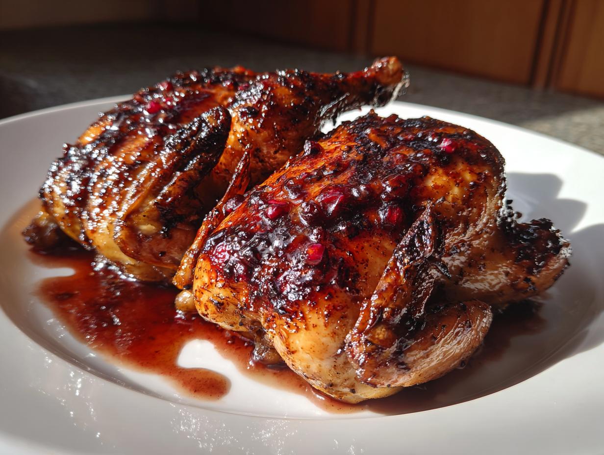 Cornish Game Hens with Pomegranate Glaze