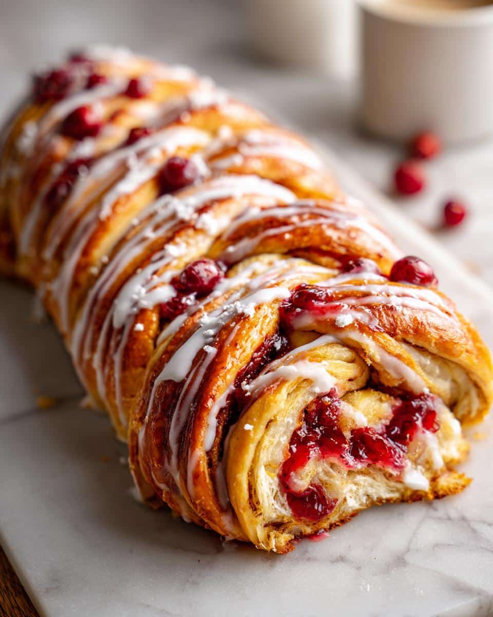 Cranberry Danish Braid - detail 1