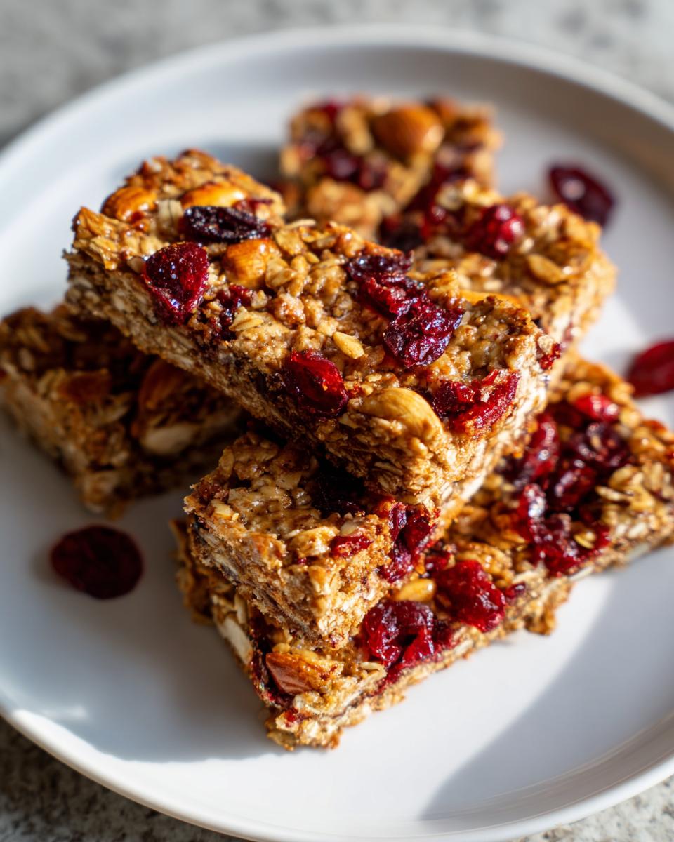 Irresistible 8-Ingredient Cranberry Granola Bars Recipe 7 Cranberry Granola Bars - detail 2