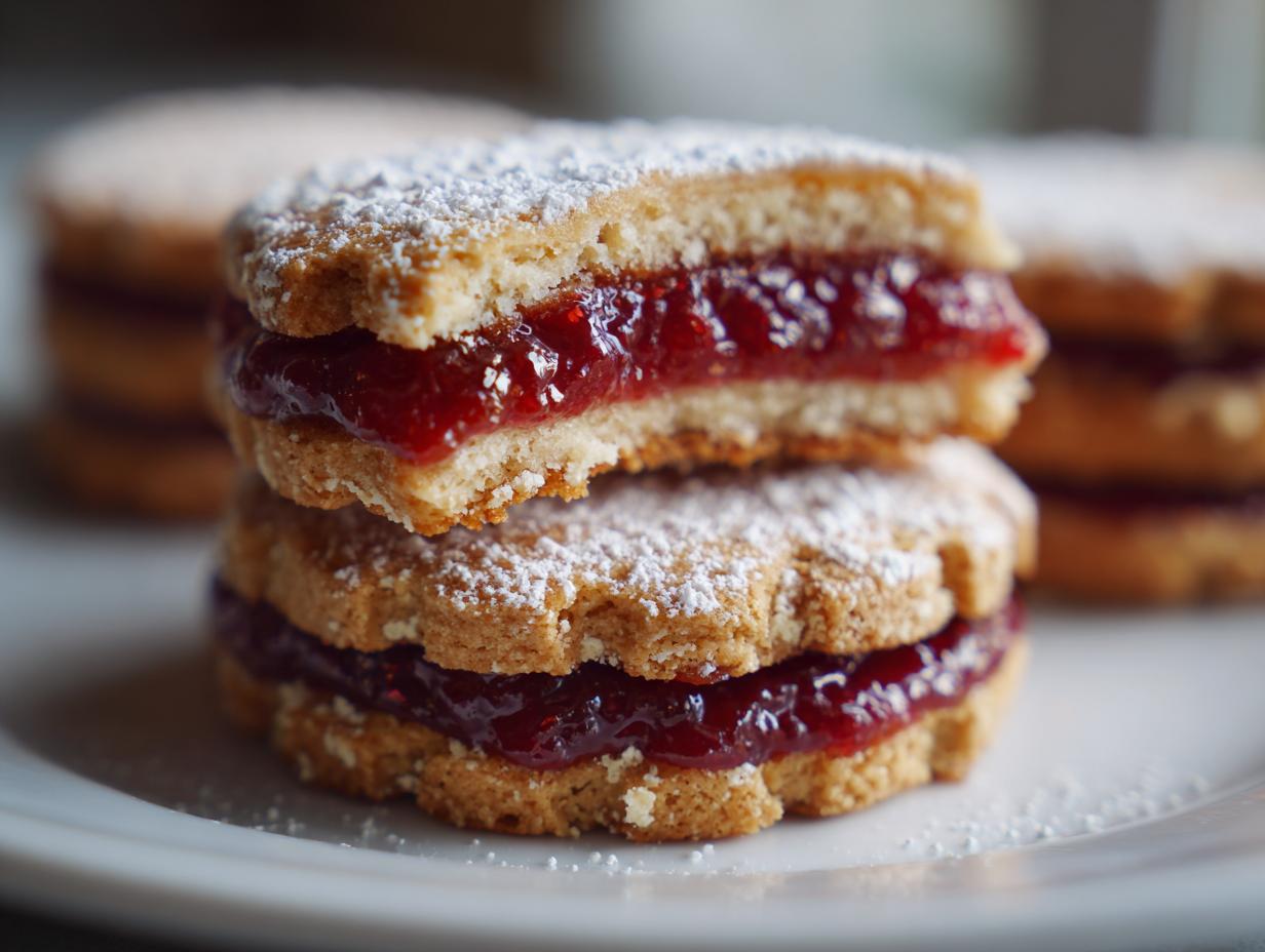 Cranberry Linzer Cookies