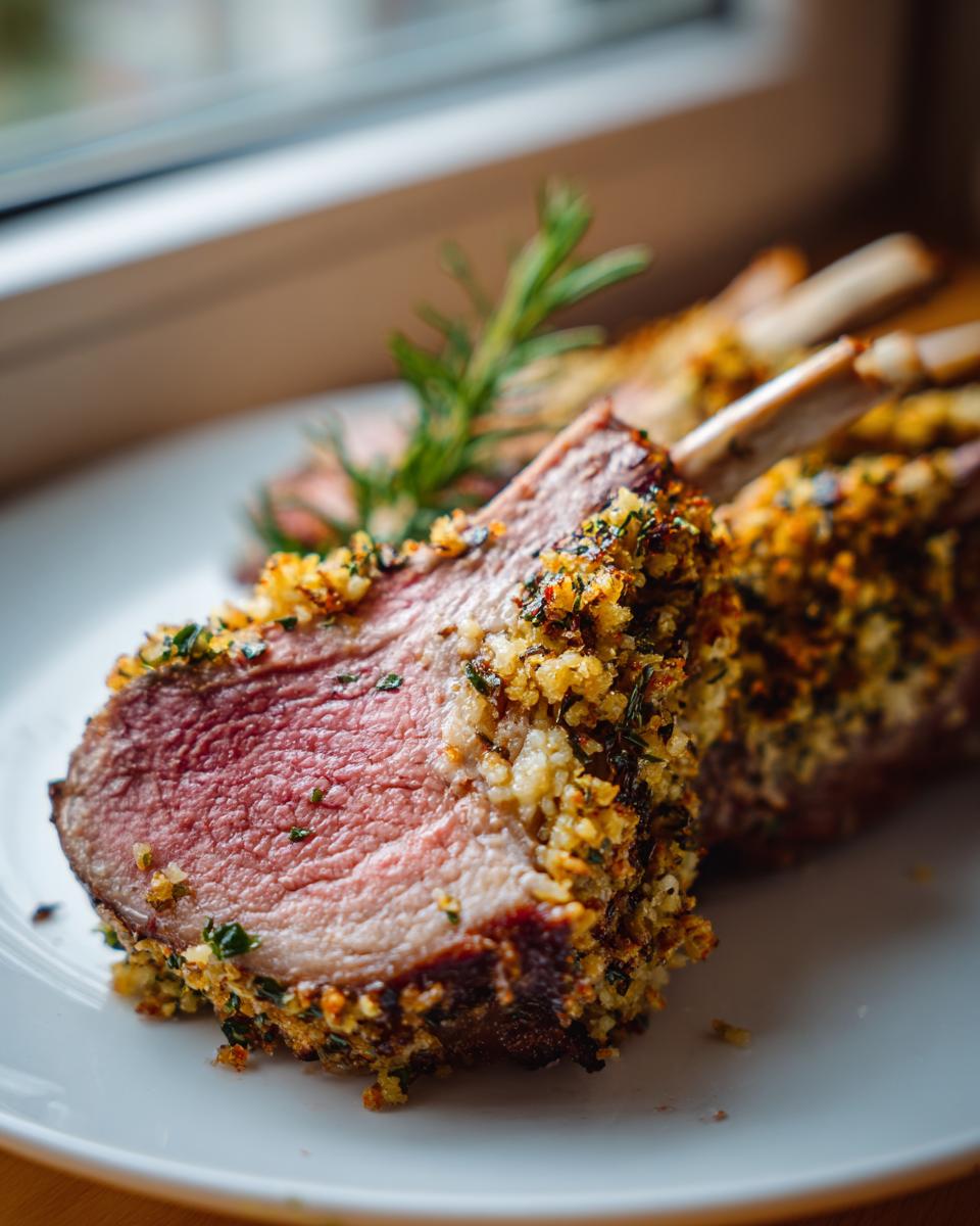 Juicy Herb Crusted Rack of Lamb in 4 Easy Steps 5 Herb Crusted Rack of Lamb - detail 1