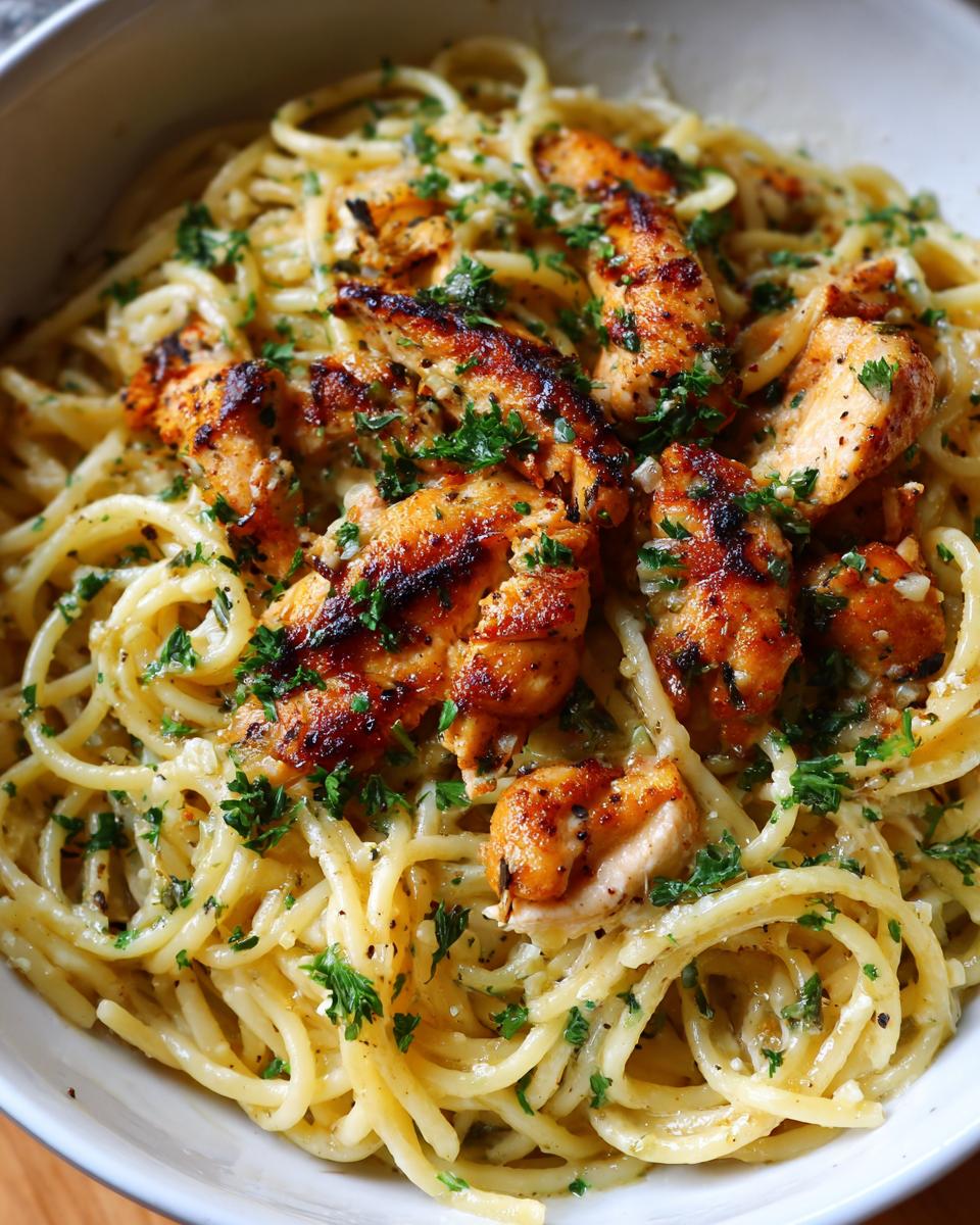 Lemon Garlic Chicken Pasta - detail 2