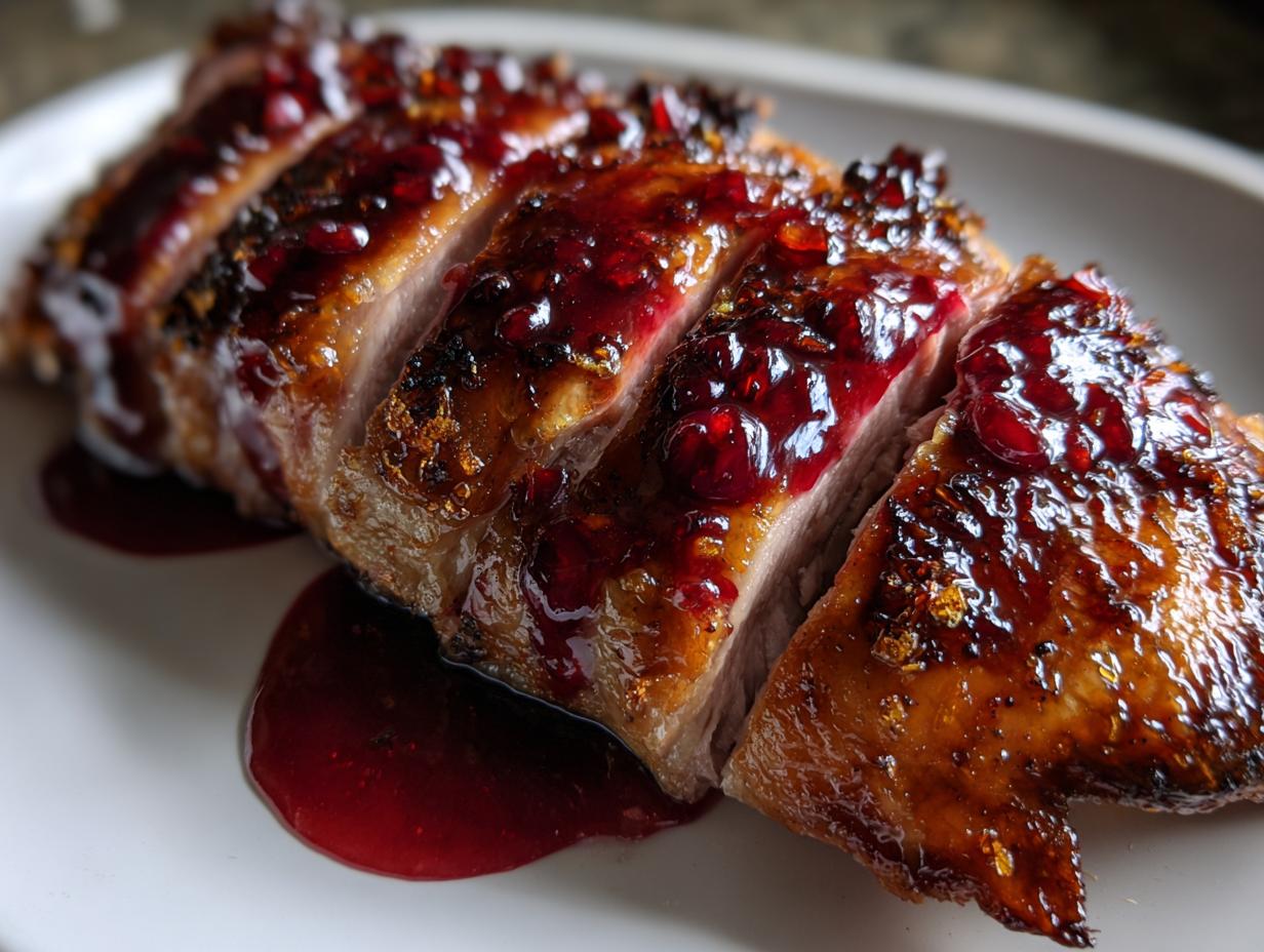 Roasted Duck with Cherry Glaze