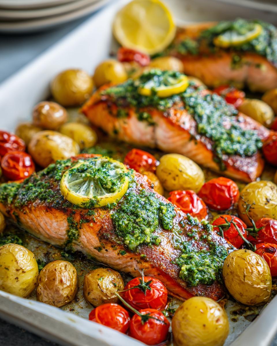 35-Minute Sheet Pan Pesto Salmon: A Flavor Bomb Dinner 8 Sheet Pan Pesto Salmon - detail 3