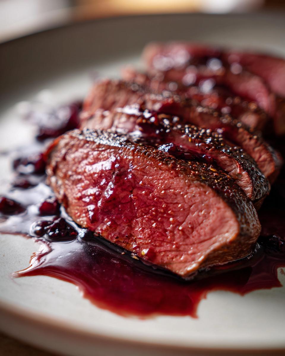 Venison Loin with Juniper Berry Sauce - detail 3