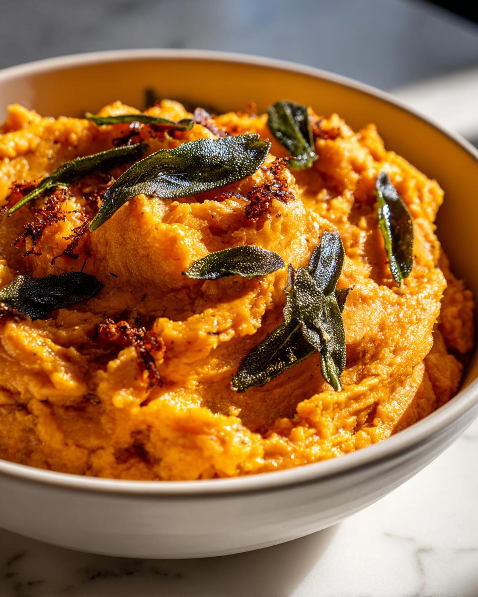 Irresistible Brown Butter Sage Mashed Sweet Potatoes in 3 Easy Steps 9 Brown Butter Sage Mashed Sweet Potatoes - detail 4