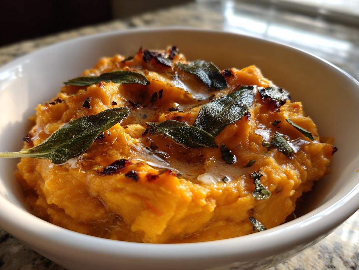 Brown Butter Sage Mashed Sweet Potatoes