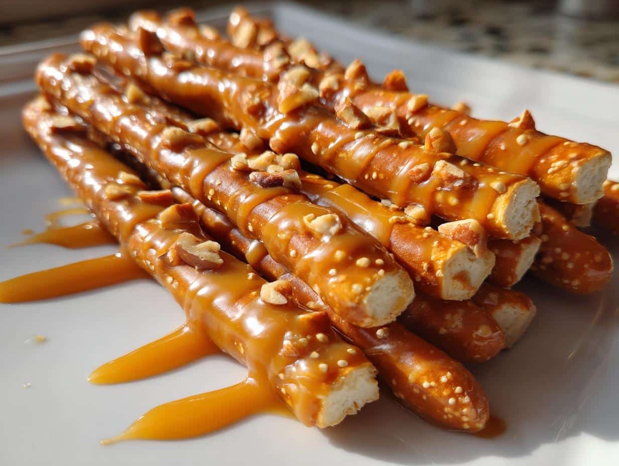 Caramel Pretzel Rods