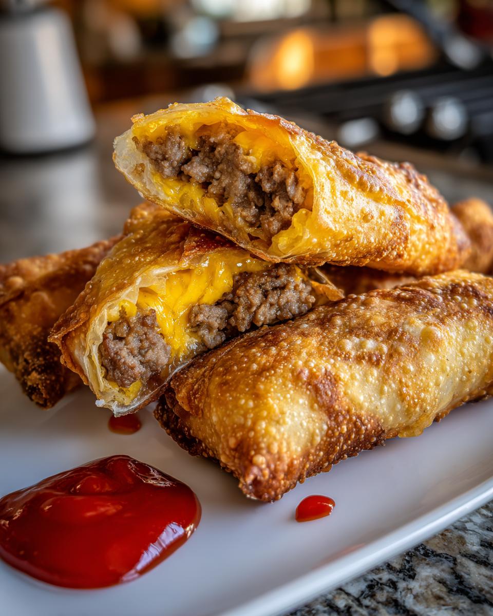 Irresistible Cheeseburger Egg Rolls Recipe in 30 Flavorful Minutes 7 Cheeseburger Egg Rolls - detail 3