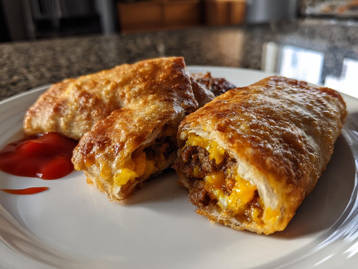 Cheeseburger Egg Rolls