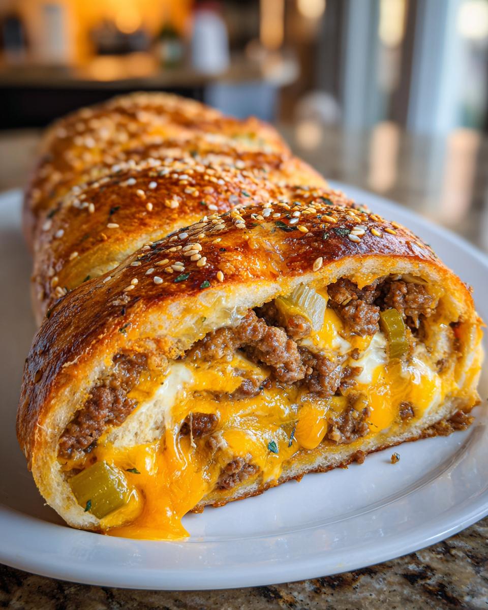 Irresistible 5-Ingredient Cheeseburger Stromboli You'll Crave 7 Cheeseburger Stromboli - detail 3
