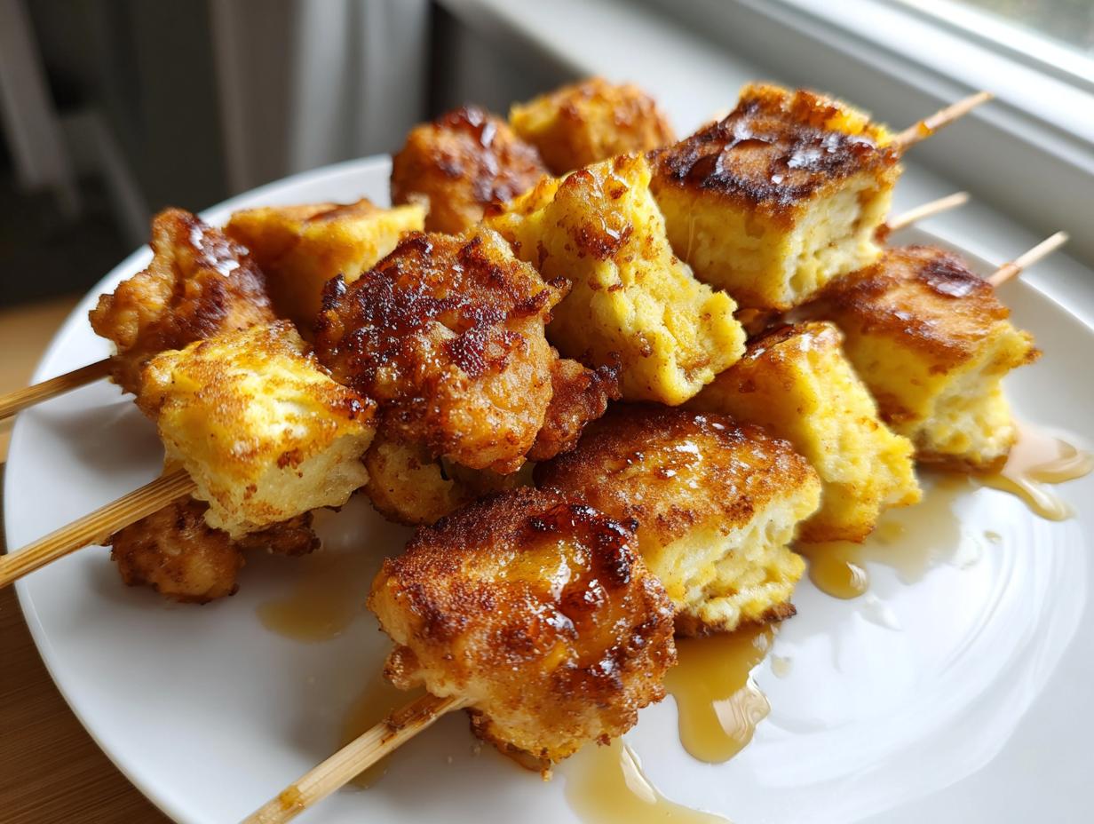 Chicken and Waffle Skewers
