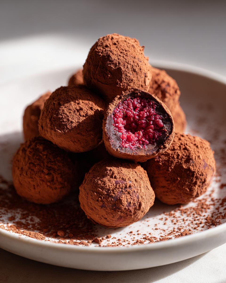 Chocolate Raspberry Truffles - detail 1