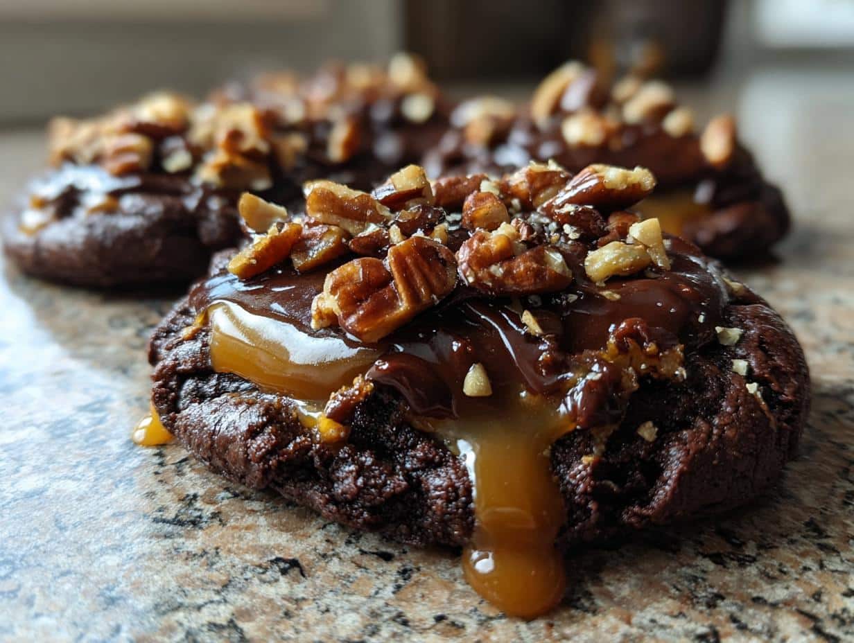 Chocolate Turtle Cookies