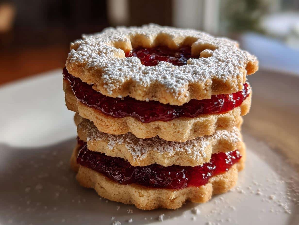 Christmas Linzer Cookies