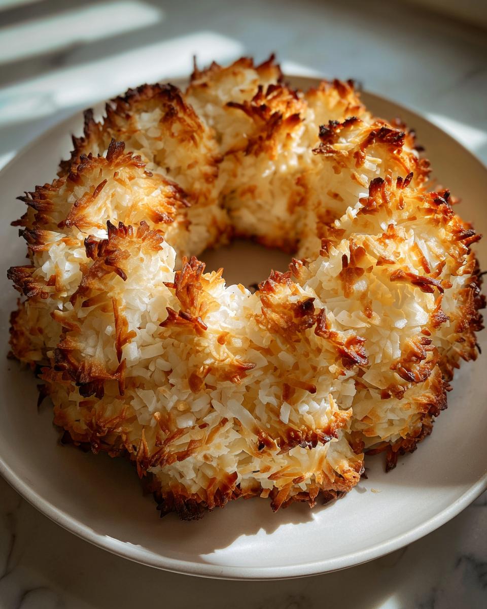 Fluffy Coconut Macaroon Wreath - Best Holiday Treat in 25 Minutes 6 Coconut Macaroon Wreath - detail 1