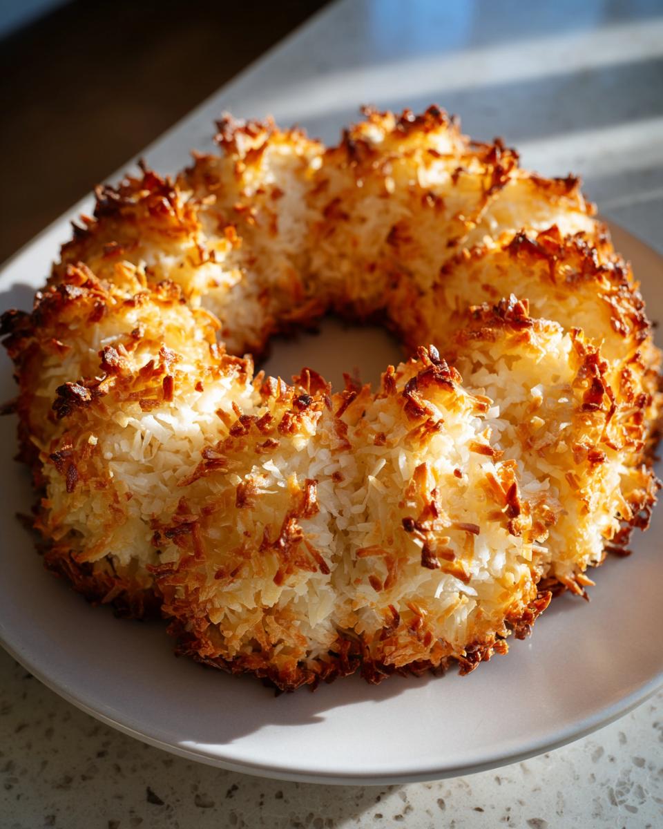 Fluffy Coconut Macaroon Wreath - Best Holiday Treat in 25 Minutes 7 Coconut Macaroon Wreath - detail 2