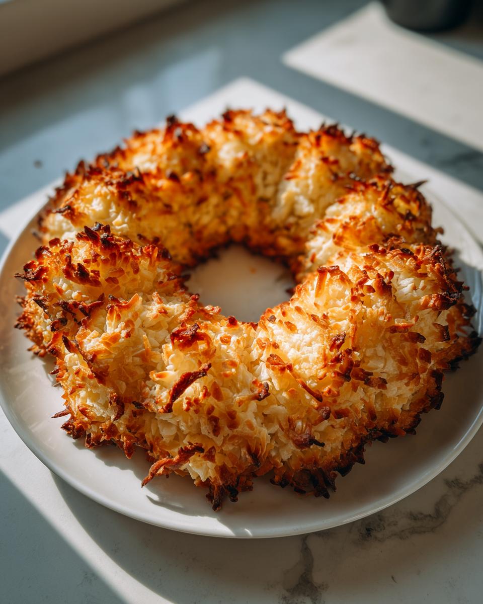 Fluffy Coconut Macaroon Wreath - Best Holiday Treat in 25 Minutes 9 Coconut Macaroon Wreath - detail 4
