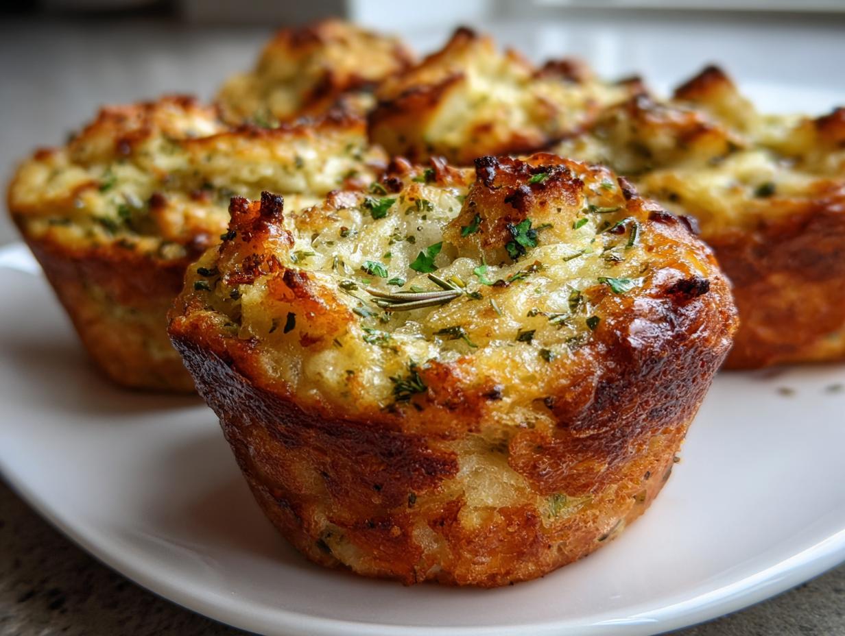 Garlic Herb Stuffing Muffins
