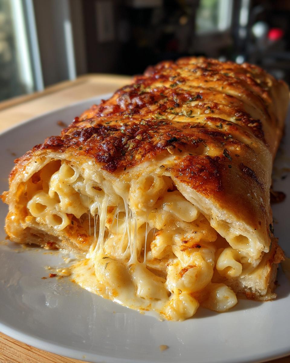 Irresistible 15-Minute Mac and Cheese Stromboli Recipe 8 Mac and Cheese Stromboli - detail 3