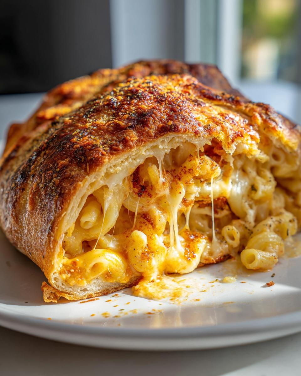 Irresistible 15-Minute Mac and Cheese Stromboli Recipe 9 Mac and Cheese Stromboli - detail 4
