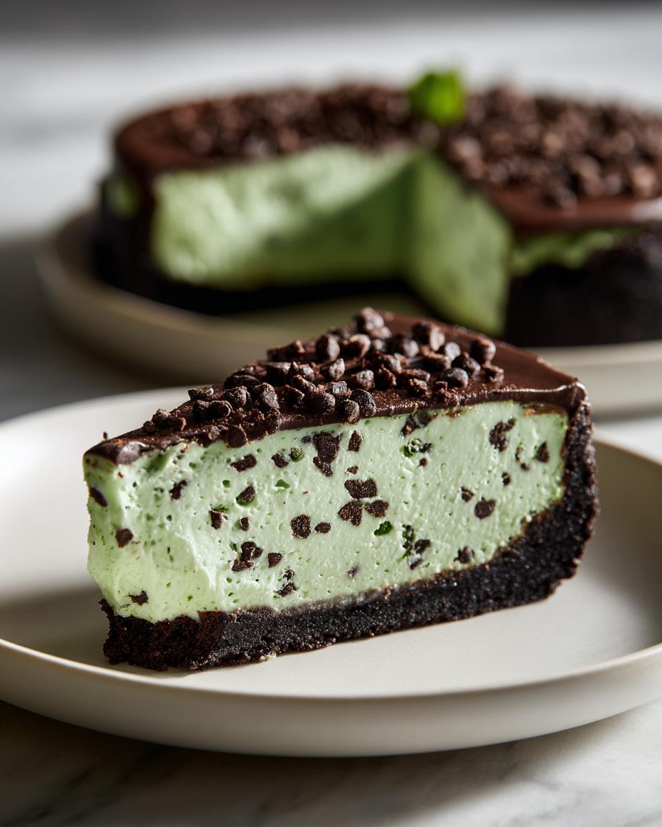 Irresistible Mint Chocolate Chip Cheesecake in 5 Easy Steps 6 Mint Chocolate Chip Cheesecake - detail 1