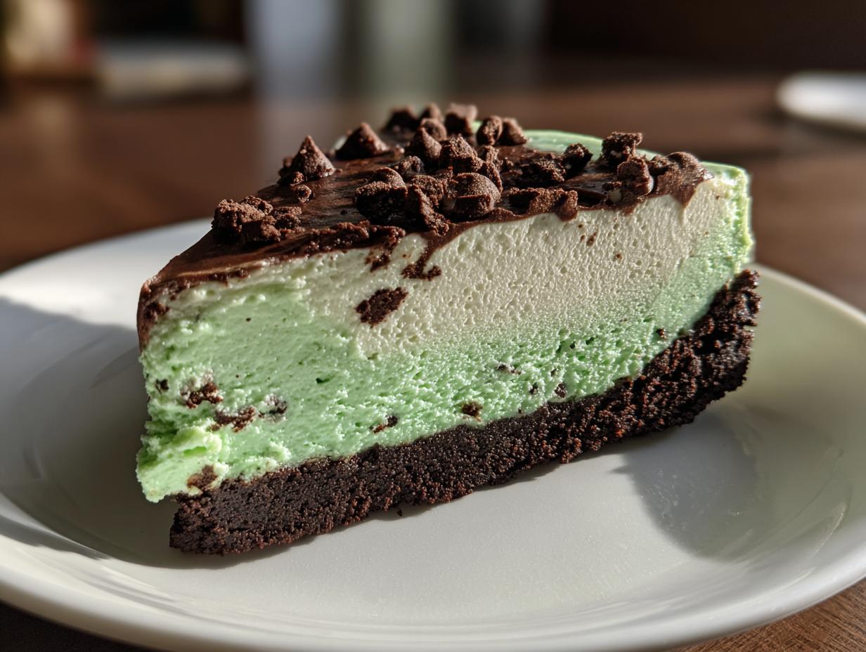 Mint Chocolate Chip Cheesecake