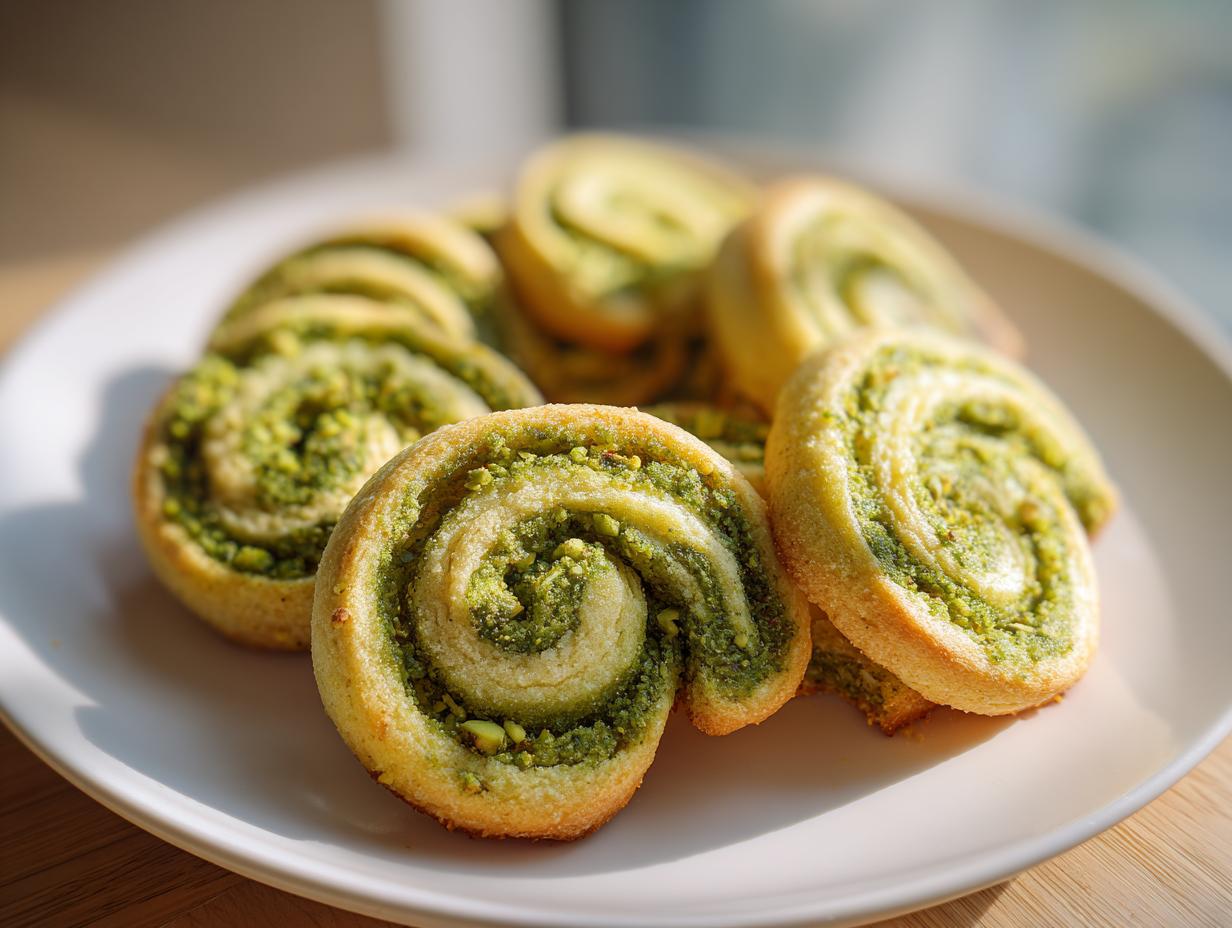 Pistachio Pinwheel Cookies
