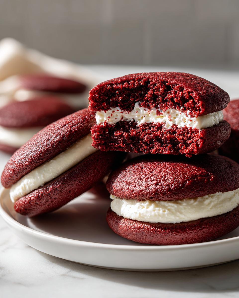3 Secrets to Perfect Red Velvet Whoopie Pies You'll Love 6 Red Velvet Whoopie Pies - detail 1