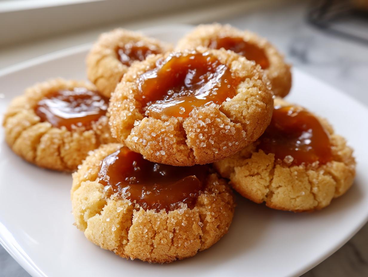 Salted Caramel Thumbprint Cookies