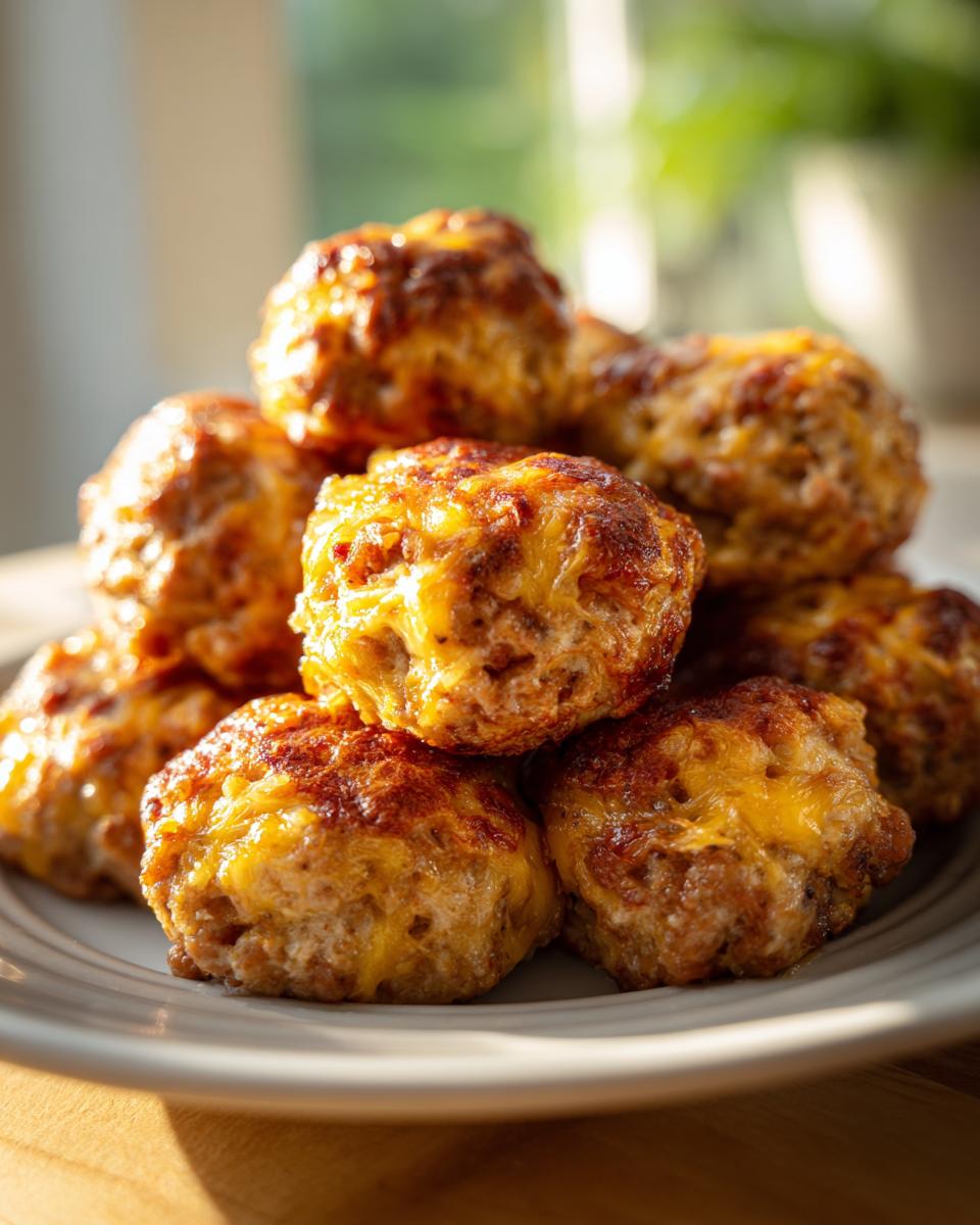 Irresistible 4-Ingredient Sausage Cheese Balls Recipe 8 Sausage Cheese Balls - detail 3