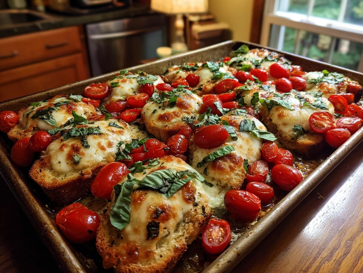 Sheet Pan Bruschetta Bake