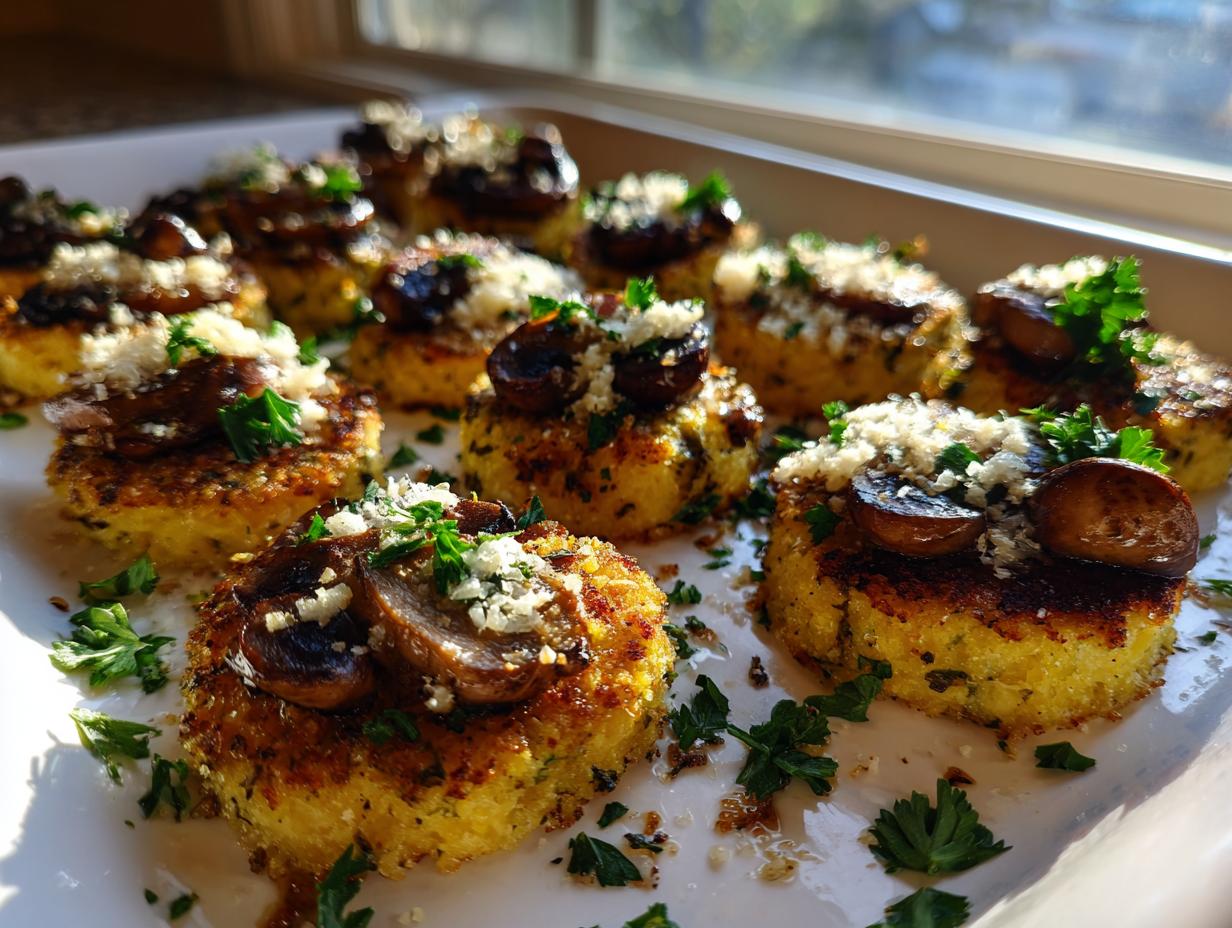 Sheet Pan Polenta with Mushrooms