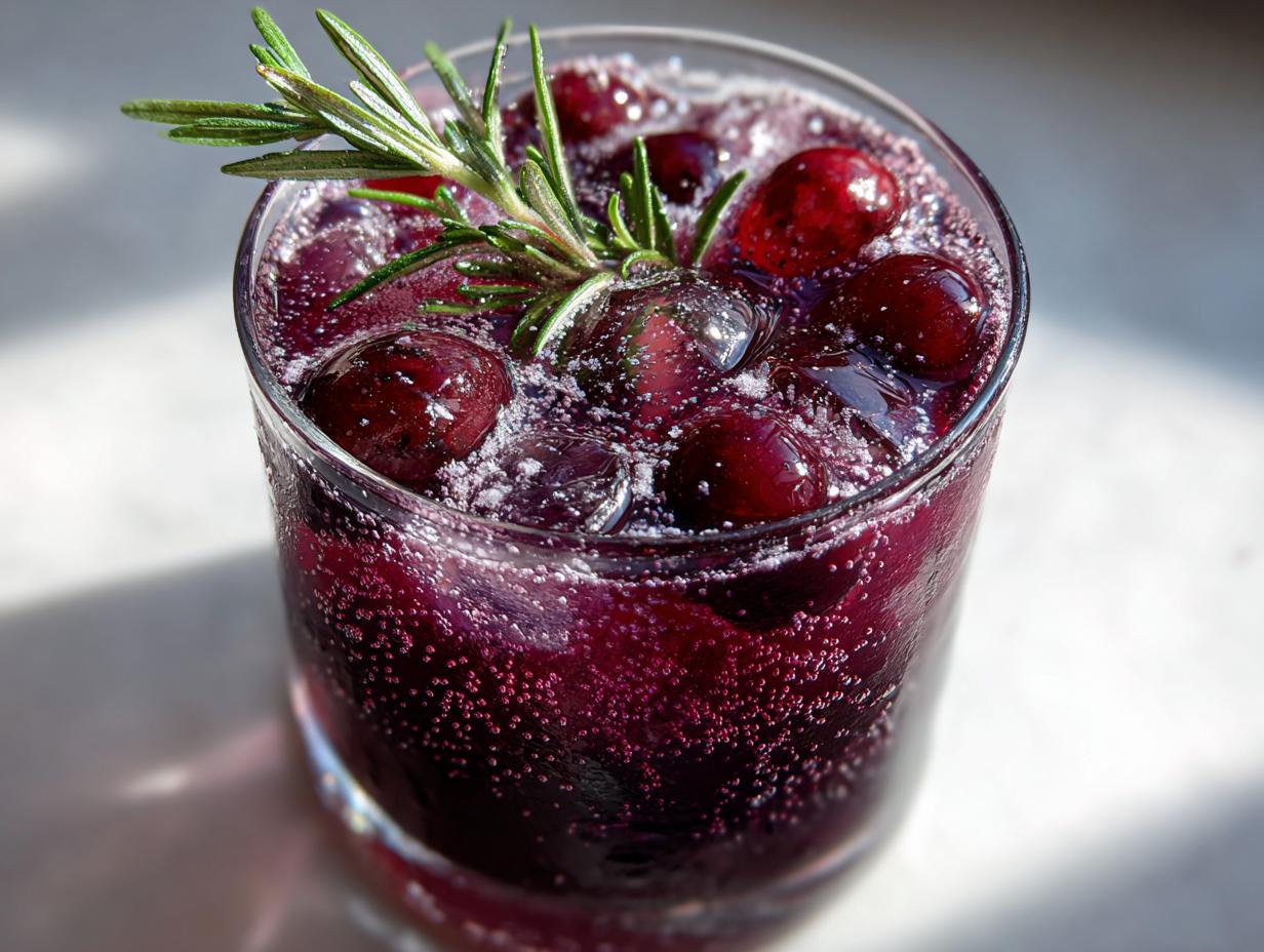 Sparkling Grape and Rosemary Mocktail